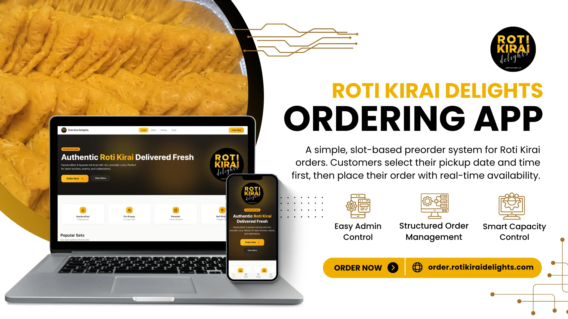 Screenshot of Roti Kirai Delights Ordering App project